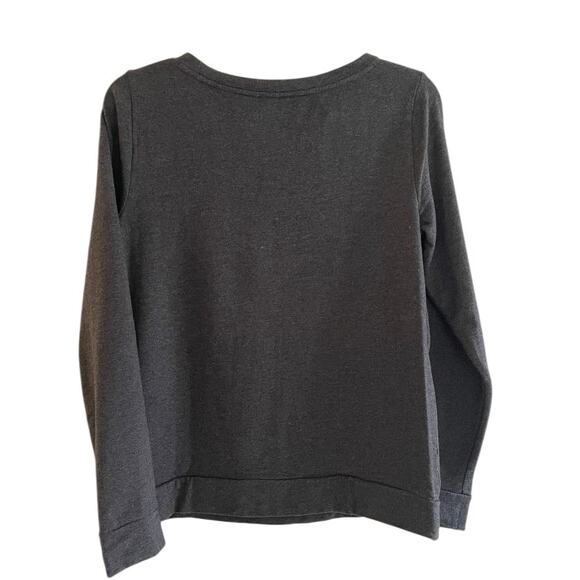 Ann Taylor Charcoal‎ Gray Jeweled/Gems/Crystal with Zipper Sweatshirt Size Small - Picture 4 of 6